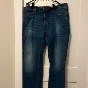 Men's Straight Jeans in Dark Blue Wash